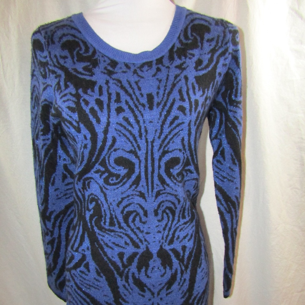 ZERO DEGREES CELSUIS Blue & Black Sweater Dress